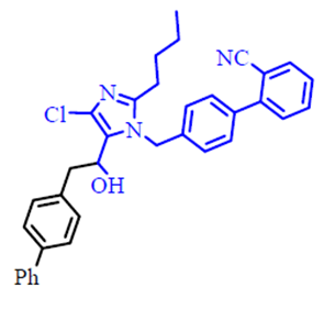 4'-((5-(2-([1,1'-Biphenyl]-4-yl)-1-hydroxyethyl)-2-butyl-4-chloro-1H-imidazol-1-yl)methyl)-[1,1'biphenyl]-2-carbonitrile